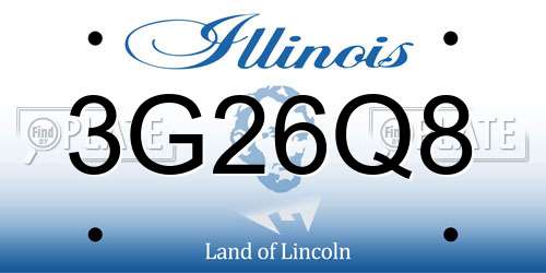 3G26Q8 Illinois License Plate