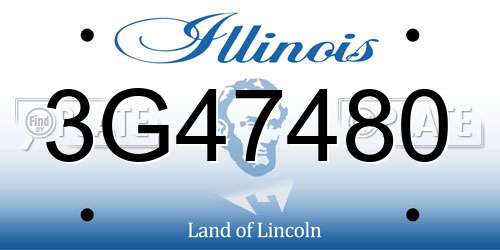 3G47480 Illinois License Plate