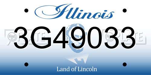3G49033 Illinois License Plate