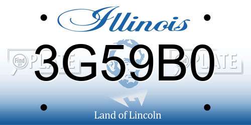3G59B0 Illinois License Plate