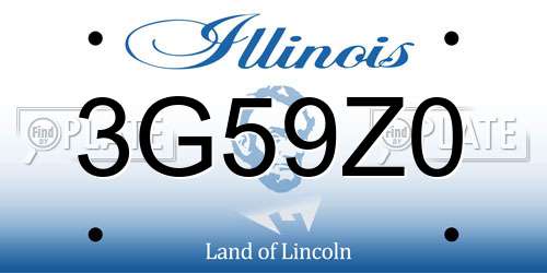 3G59Z0 Illinois License Plate
