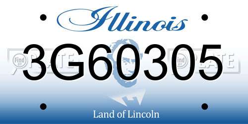3G60305 Illinois License Plate