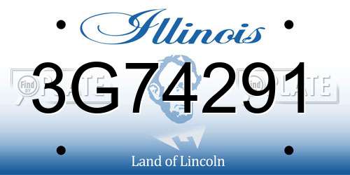 3G74291 Illinois License Plate