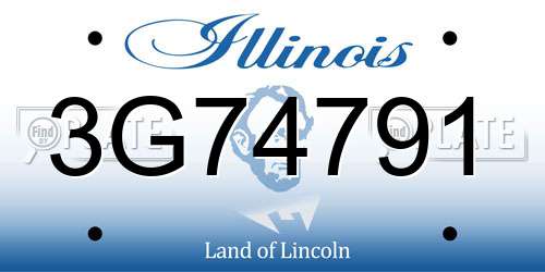 3G74791 Illinois License Plate