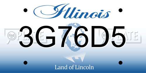3G76D5 Illinois License Plate