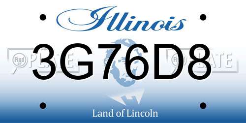 3G76D8 Illinois License Plate