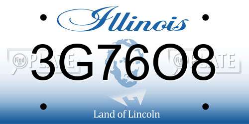 3G76O8 Illinois License Plate