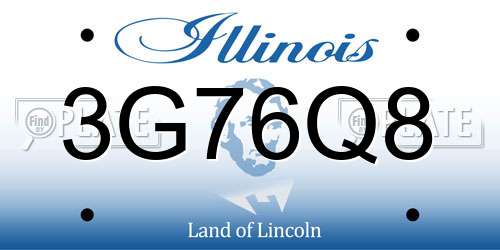 3G76Q8 Illinois License Plate