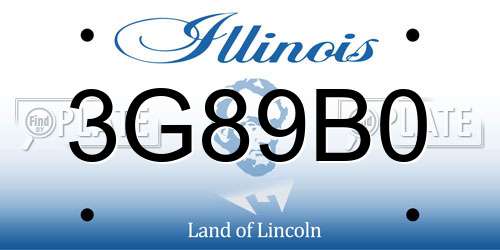 3G89B0 Illinois License Plate