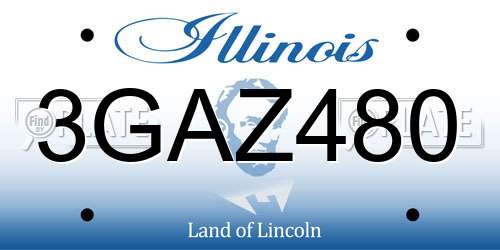3GAZ480 Illinois License Plate