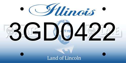 3GD0422 Illinois License Plate