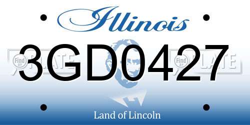 3GD0427 Illinois License Plate