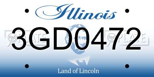 3GD0472 Illinois License Plate