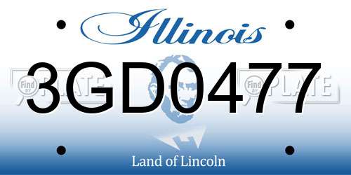 3GD0477 Illinois License Plate