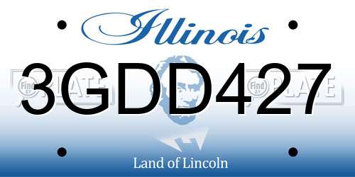 3GDD427 Illinois License Plate
