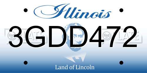 3GDD472 Illinois License Plate