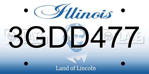 3GDD477 Illinois License Plate