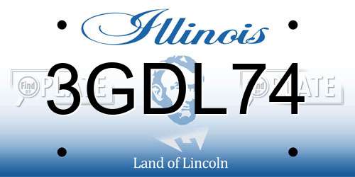 3GDL74 Illinois License Plate