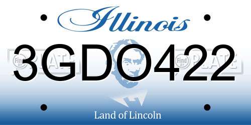 3GDO422 Illinois License Plate