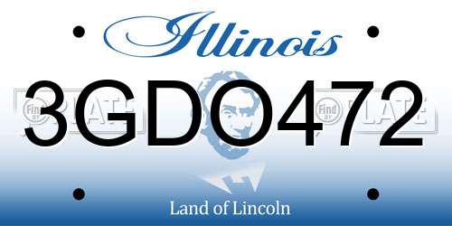 3GDO472 Illinois License Plate