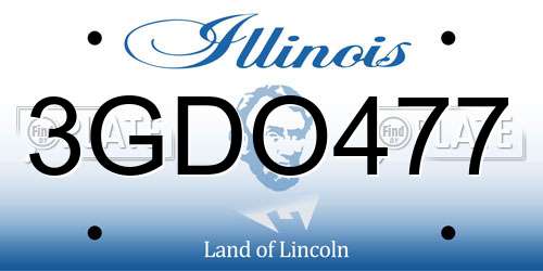 3GDO477 Illinois License Plate