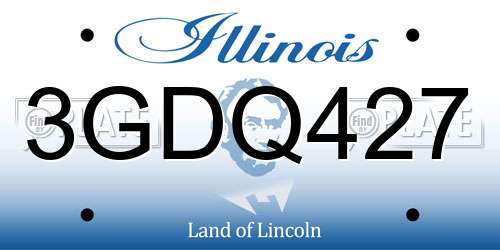 3GDQ427 Illinois License Plate