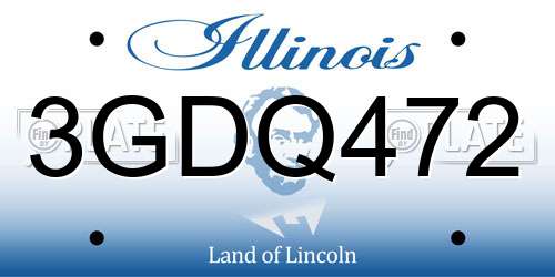 3GDQ472 Illinois License Plate