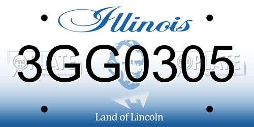 3GG0305 Illinois License Plate