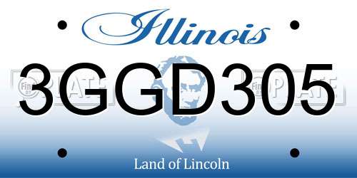 3GGD305 Illinois License Plate