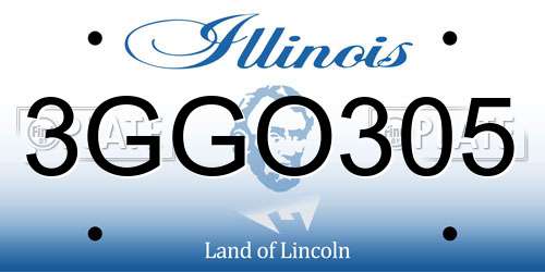 3GGO305 Illinois License Plate