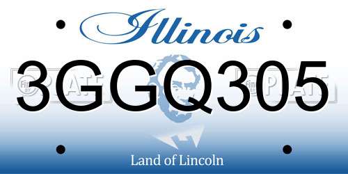 3GGQ305 Illinois License Plate