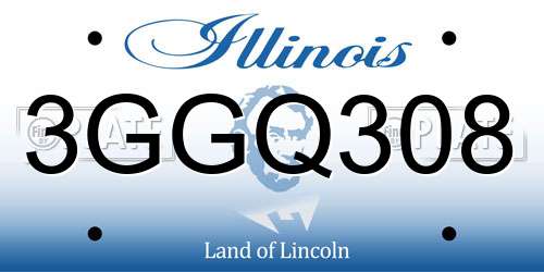 3GGQ308 Illinois License Plate