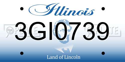 3GI0739 Illinois License Plate