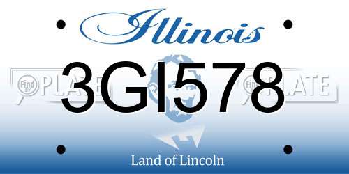 3GI578 Illinois License Plate