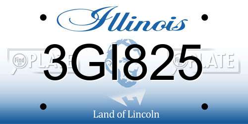 3GI825 Illinois License Plate