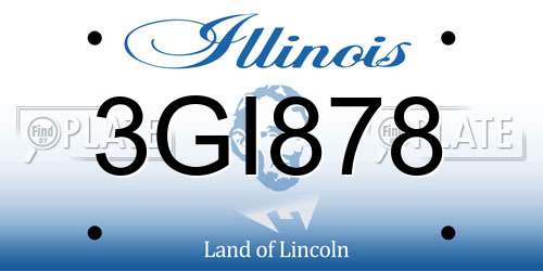 3GI878 Illinois License Plate