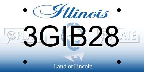 3GIB28 Illinois License Plate