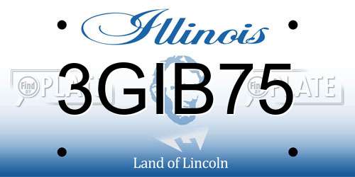 3GIB75 Illinois License Plate