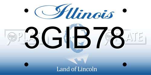 3GIB78 Illinois License Plate