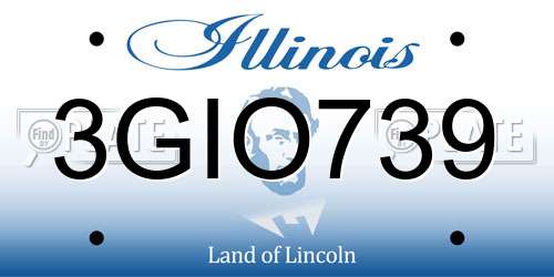 3GIO739 Illinois License Plate