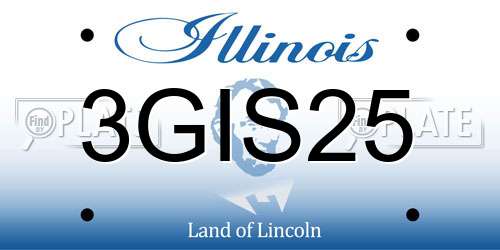 3GIS25 Illinois License Plate