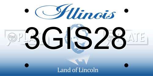 3GIS28 Illinois License Plate