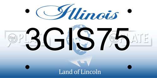 3GIS75 Illinois License Plate