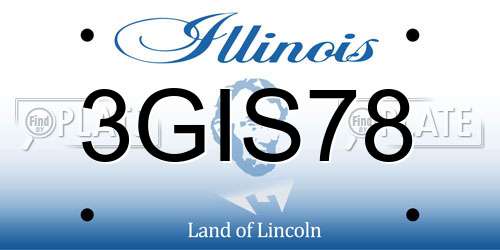 3GIS78 Illinois License Plate