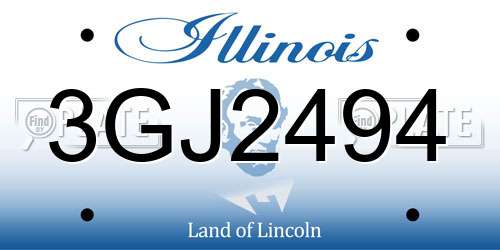 3GJ2494 Illinois License Plate