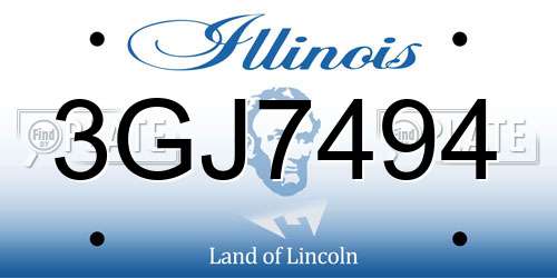 3GJ7494 Illinois License Plate