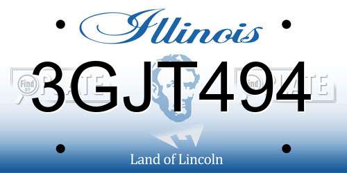 3GJT494 Illinois License Plate