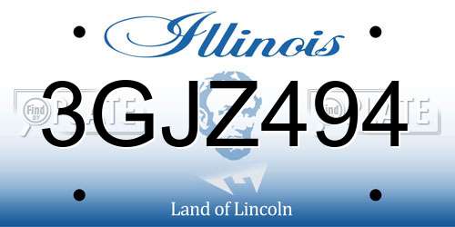 3GJZ494 Illinois License Plate