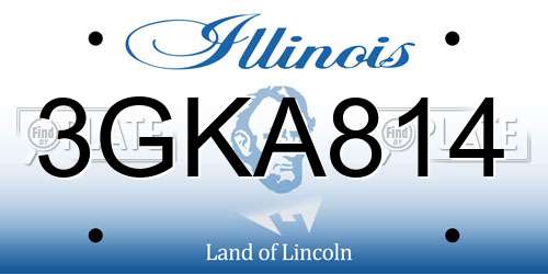 3GKA814 Illinois License Plate