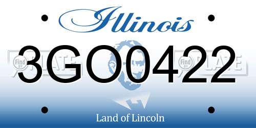3GO0422 Illinois License Plate